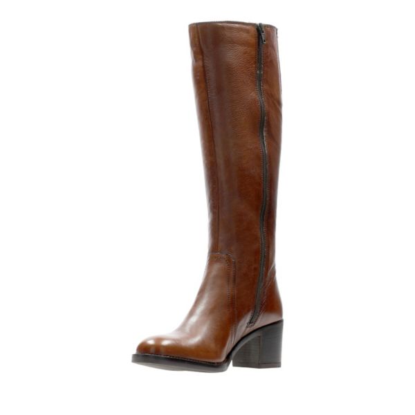 Clarks Womens Mascarpone Ela Knee High Boots Brown | UK-7612530